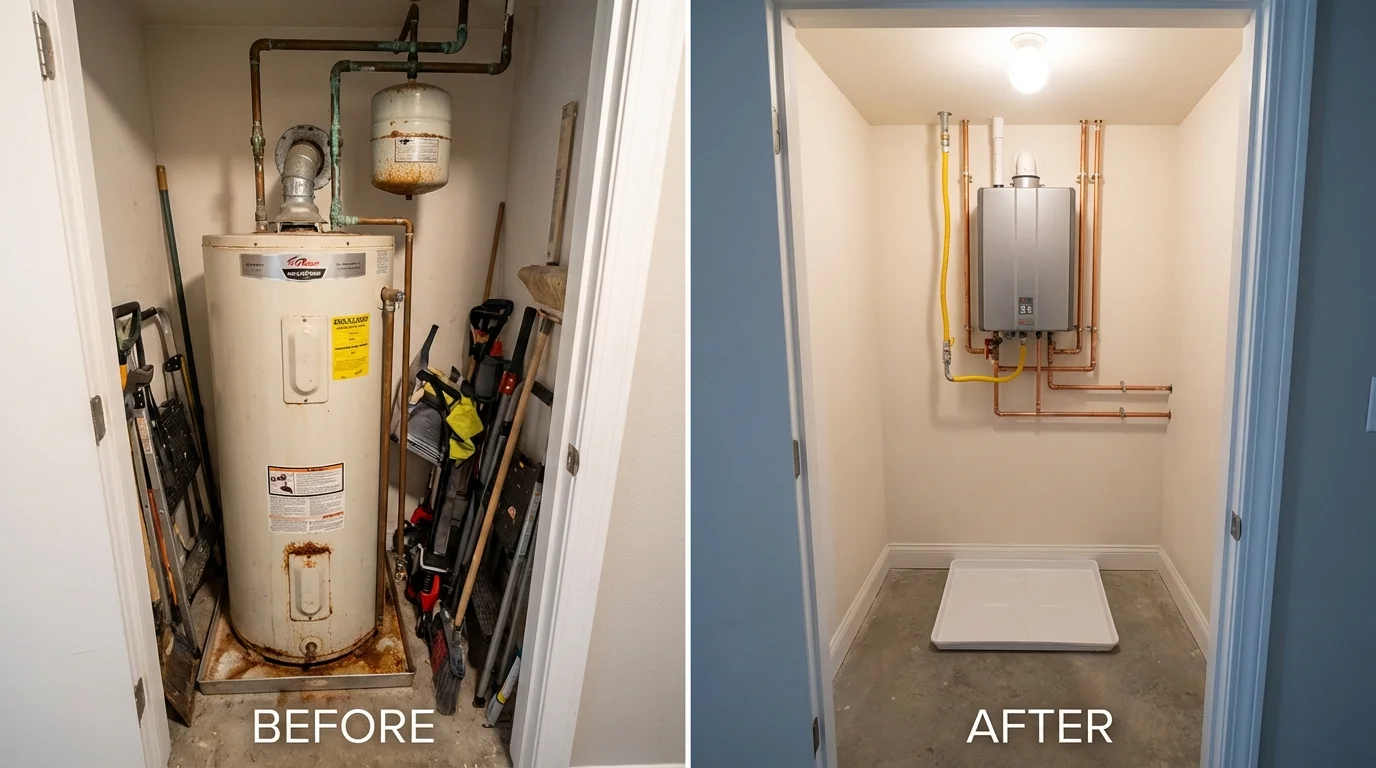 Tank water heater versus wall-mounted tankless unit comparison for Buffalo, SD homeowners